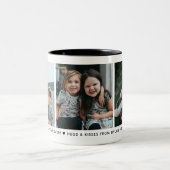 Bester Vater 3-Foto Collage & Benutzerdefinierte N Zweifarbige Tasse (Mittel)