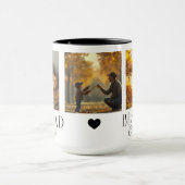 Bester Vater 3 Foto Collage Individuelle Name Tass Tasse (Zentrum)
