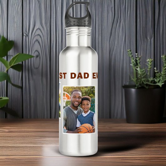 Bester Vater 3 Fotocollage Vater Edelstahlflasche