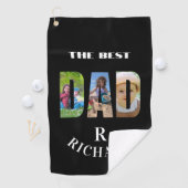 Bester Vater 3 Fotos Monogramm Name   Golfhandtuch (Insitu)
