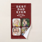 Bester Vater 4 FotoCollage Familienvater Badhandtuch Set (Handtuch)
