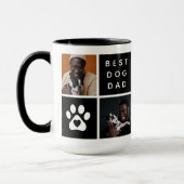 Bester Vater 4 x Foto Collage Grid Tasse (Links)