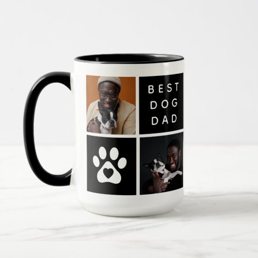Bester Vater 4 x Foto Collage Grid Tasse (Links)