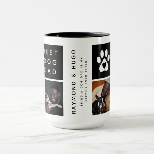 Bester Vater 4 x Foto Collage Grid Tasse (Zentrum)