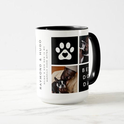 Bester Vater 4 x Foto Collage Grid Tasse (VorderseiteRechts)