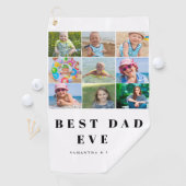 Bester Vater 9 Foto Collage Golf Handtuch (Insitu)
