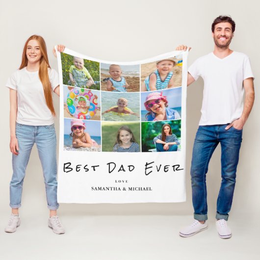 Bester Vater 9 FotoCollage Fleecedecke (Beispiel)