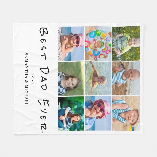 Bester Vater 9 FotoCollage Fleecedecke (Vorderseite (Horizontal))