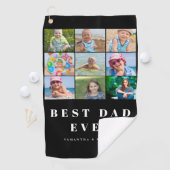 Bester Vater 9 Fotocollage Name Golfhandtuch (Insitu)