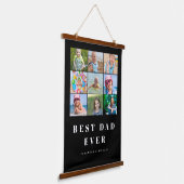 Bester Vater 9 FotoCollage Wandteppich Mit Holzrahmen (Gewinkelt)