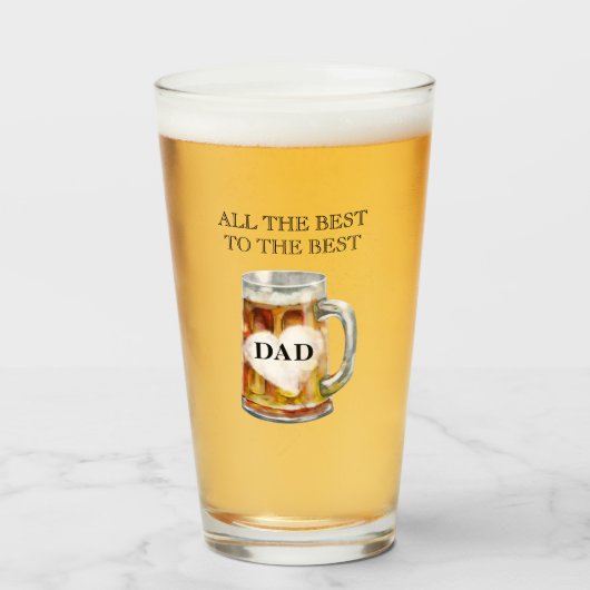 Bester Vater Alle besten Message Pint Beer Glas (Vorne (Gefüllt))
