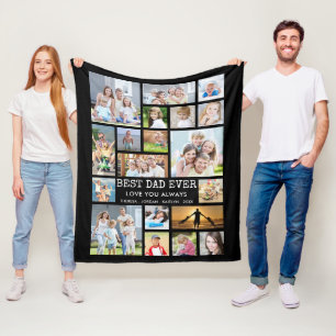 BESTER VATER ALLE ZEIT 19 Fotocollage Ihr Text und Fleecedecke