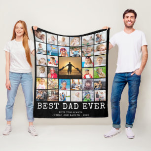 BESTER VATER ALLE ZEIT 33 Fotocollage Dein Text & Fleecedecke