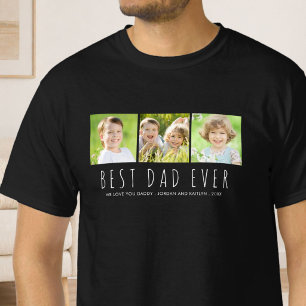 BESTER VATER ALLE ZEIT 3 Fotos Moderne Typografie T-Shirt