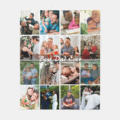 Bester Vater Aller Zeiten 16 Foto-Collage Personal Fleecedecke (Vorderseite)