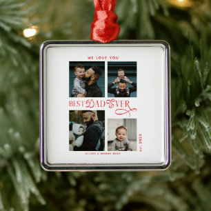 Bester Vater Aller Zeiten 4 Fotos Moderne Gesche Ornament Aus Metall