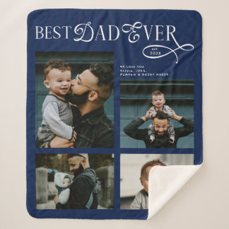 Bester Vater aller Zeiten 4 Fotos Moderne Geschenk Sherpadecke