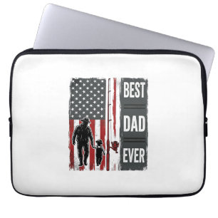 Bester Vater aller Zeiten Angel Flagge Vintage Vek Laptopschutzhülle