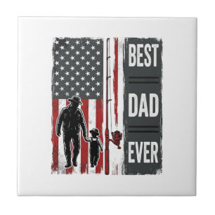 Bester Vater Aller Zeiten Angelflagge Vintage Vekt Fliese