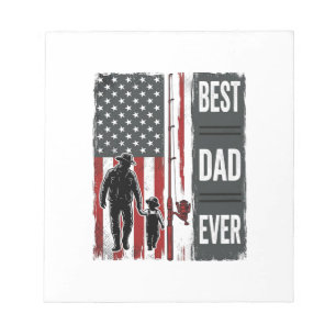 Bester Vater Aller Zeiten Angelflagge Vintage Vekt Notizblock