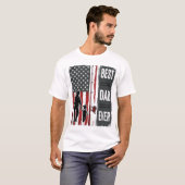 Bester Vater aller Zeiten Angelflagge Vintage-Vekt T-Shirt (Vorne ganz)