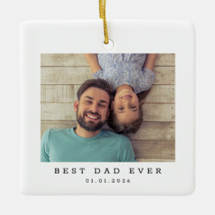 Bester Vater Aller Zeiten Benutzerdefiniertes Foto Keramikornament
