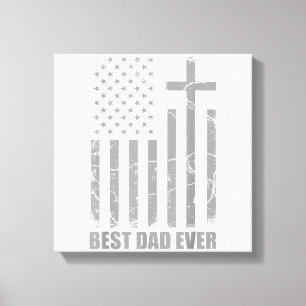 Bester Vater Aller Zeiten Christlicher Patriotisch Leinwanddruck