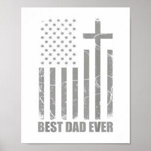 Bester Vater Aller Zeiten Christlicher Patriotisch Poster
