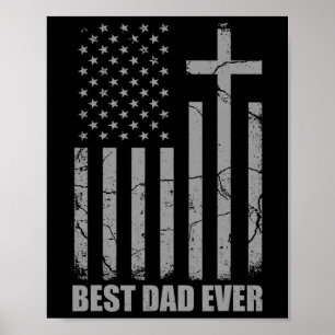 Bester Vater Aller Zeiten Christlicher Patriotisch Poster