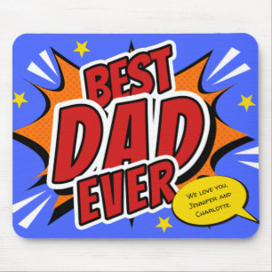 Bester Vater Aller Zeiten Comic Superheld Vatertag Mousepad