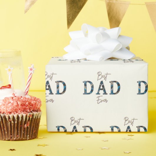 Bester Vater Aller Zeiten Cream Rustikale Typograf Geschenkpapier (Geburtstagsparty)