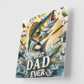 Bester Vater aller Zeiten: Fangaktion Quadratische Wanduhr (Winkel)