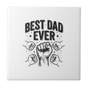 Bester Vater Aller Zeiten Fist Bump Vintage-Shirt- Fliese