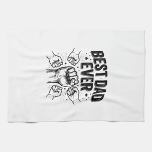 Bester Vater Aller Zeiten Fist Bump Vintage-Shirt- Geschirrtuch