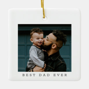 Bester Vater Aller Zeiten Foto Doppelseitig Einfac Keramikornament