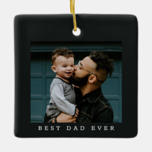 Bester Vater Aller Zeiten Foto Schwarz Doppelseiti Keramikornament