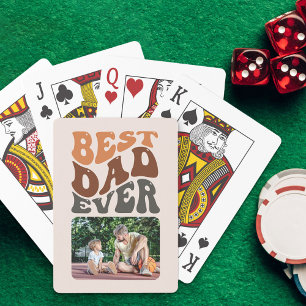 Bester Vater Aller Zeiten Foto und Groovy Retro-Ty Spielkarten