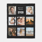 Bester Vater aller Zeiten Fotocollage schwarzer Va Fleecedecke (Vorderseite)