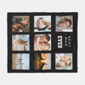 Bester Vater aller Zeiten Fotocollage schwarzer Va Fleecedecke (Vorderseite (Horizontal))