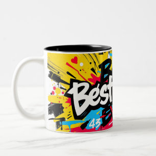 Bester Vater Aller Zeiten Graffiti-Style Vatertags Zweifarbige Tasse