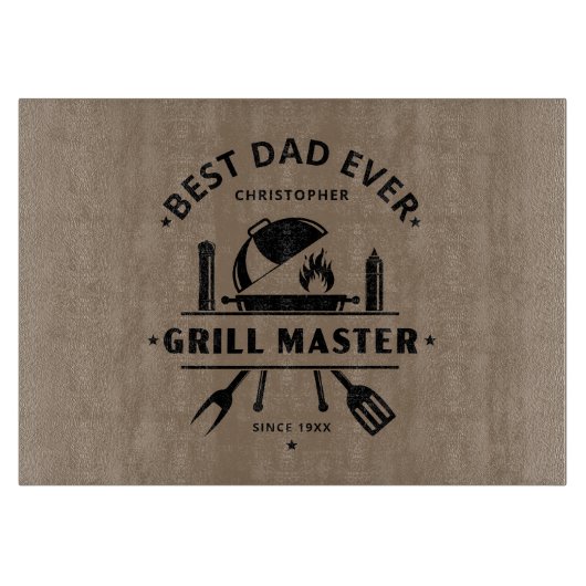 Bester Vater Aller Zeiten | Grillmeister Rustikal Schneidebrett (Vorderseite)