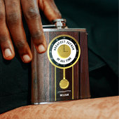 Bester Vater aller Zeiten Großvater Uhr Flachmann