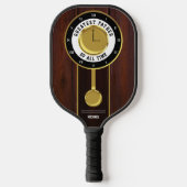 Bester Vater aller Zeiten Großvater Uhr Pickleball Schläger (Vorderseite)