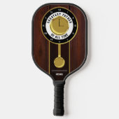 Bester Vater aller Zeiten Großvater Uhr Pickleball Schläger (Rückseite)