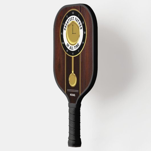 Bester Vater aller Zeiten Großvater Uhr Pickleball Schläger (Links)