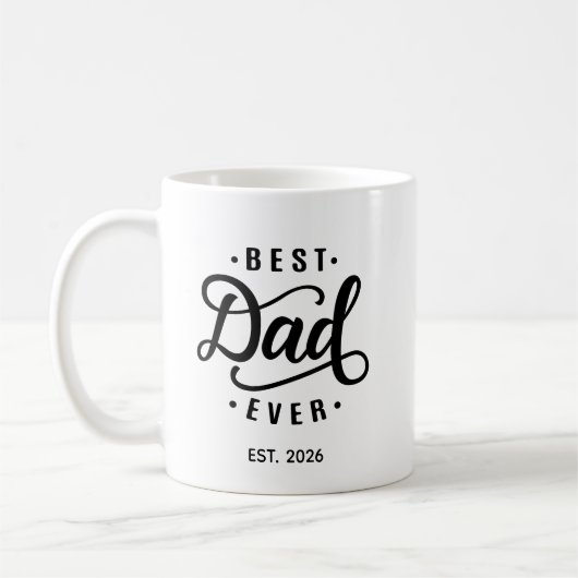 Bester Vater Aller Zeiten Gründungsdatum Kaffeetasse (Links)
