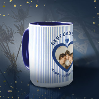 Bester Vater Aller Zeiten Herz Foto Karte Minimali Tasse