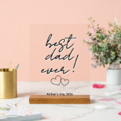Bester Vater Aller Zeiten! (Herzen) Acrylschild (Hochzeit)