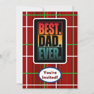 Bester Vater Aller Zeiten Karo Geburtstagsfeier Einladung