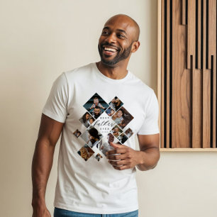 Bester Vater Aller Zeiten Moderne Fotocollage Pers Tri-Blend Shirt